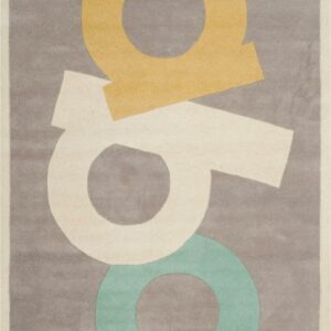 SAFAVIEH Martha Stewart ABC Wool Area Rug, Zinc, 4' x 6'