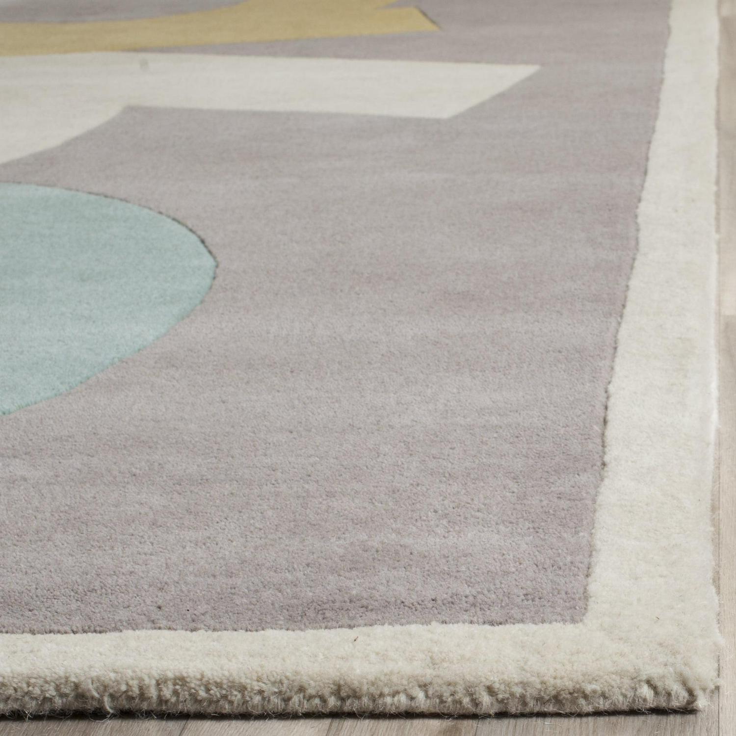 SAFAVIEH Martha Stewart ABC Wool Area Rug, Zinc, 4' x 6' - Image 5