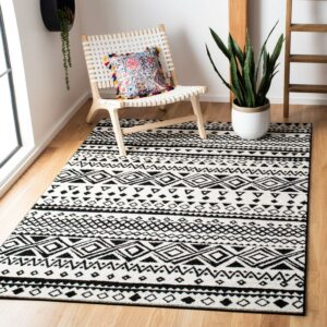 SAFAVIEH Mercer Sabella Boho Geometric Area Rug, Ivory/Charcoal, 4' x 6'