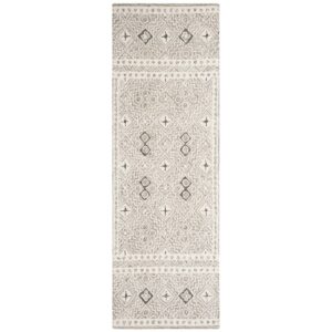 SAFAVIEH Micro-Loop Aditya Abstract Geometric Runner Rug, Grey/Ivory, 2'3" x 7'
