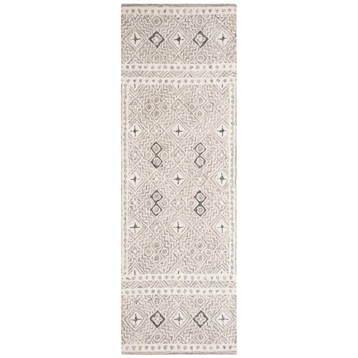 SAFAVIEH Micro-Loop Aditya Abstract Geometric Runner Rug, Grey/Ivory, 2'3" x 7' - Image 3