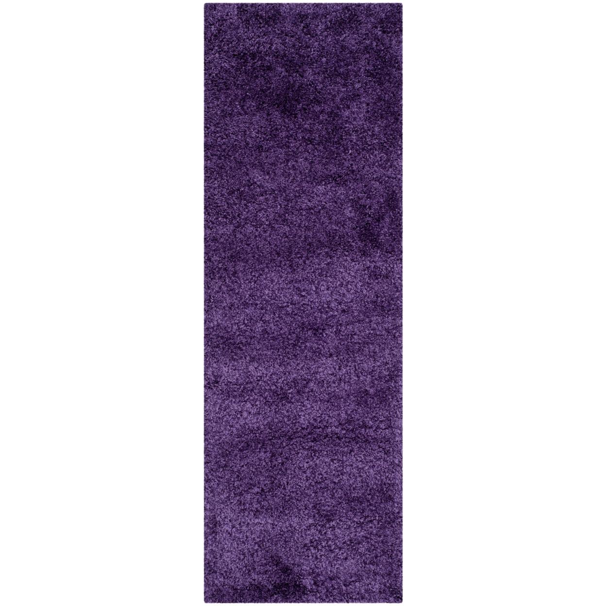 SAFAVIEH Milan Harlow Solid Plush Shag Area Rug, Purple, 5'1" x 8' - Image 2