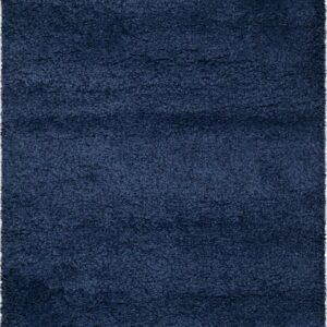 SAFAVIEH Milan Harlow Solid Plush Shag Area Rug, Navy, 3' x 5'