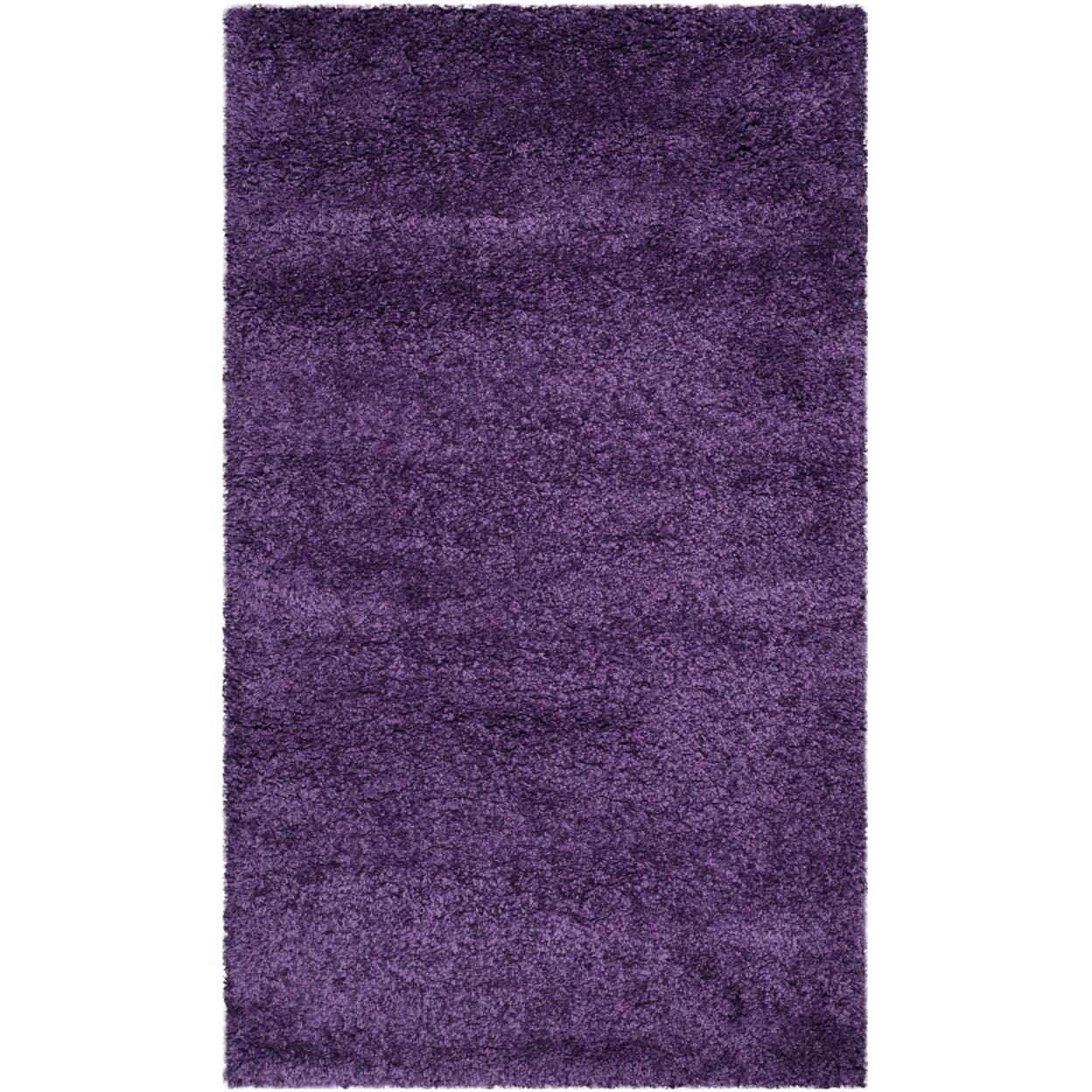 SAFAVIEH Milan Harlow Solid Plush Shag Area Rug, Purple, 5'1" x 8' - Image 5