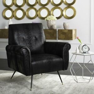 SAFAVIEH Mira Retro Mid Century Accent Chair, Black