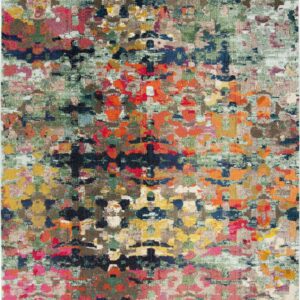 SAFAVIEH Monaco Montana Abstract Colorful Area Rug, Green/Blue, 8' x 10'