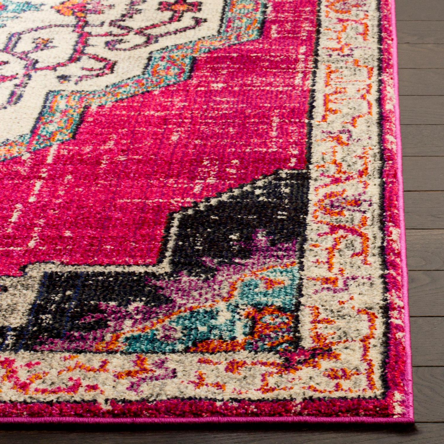 SAFAVIEH Monaco Trochez Traditional Area Rug, Pink/Multi, 5'1" x 7'7" - Image 3