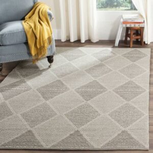 SAFAVIEH Montauk Caleb Geometric Diamond Cotton Area Rug, Grey, 5' x 8'
