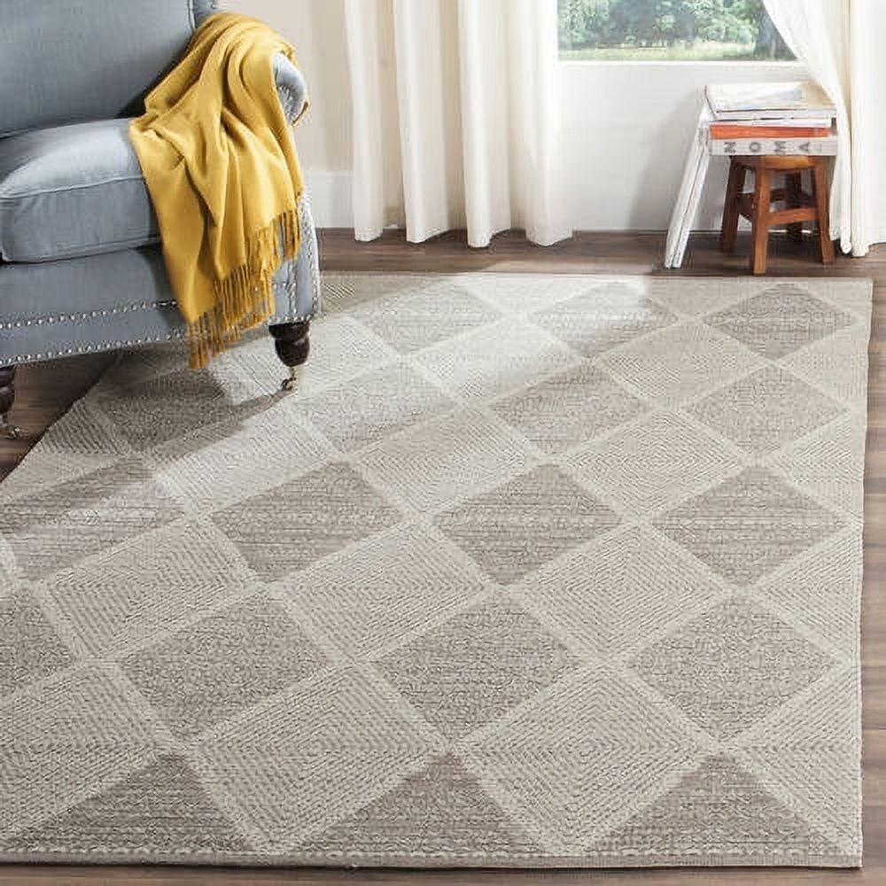 SAFAVIEH Montauk Caleb Geometric Diamond Cotton Area Rug, Grey, 5' x 8'
