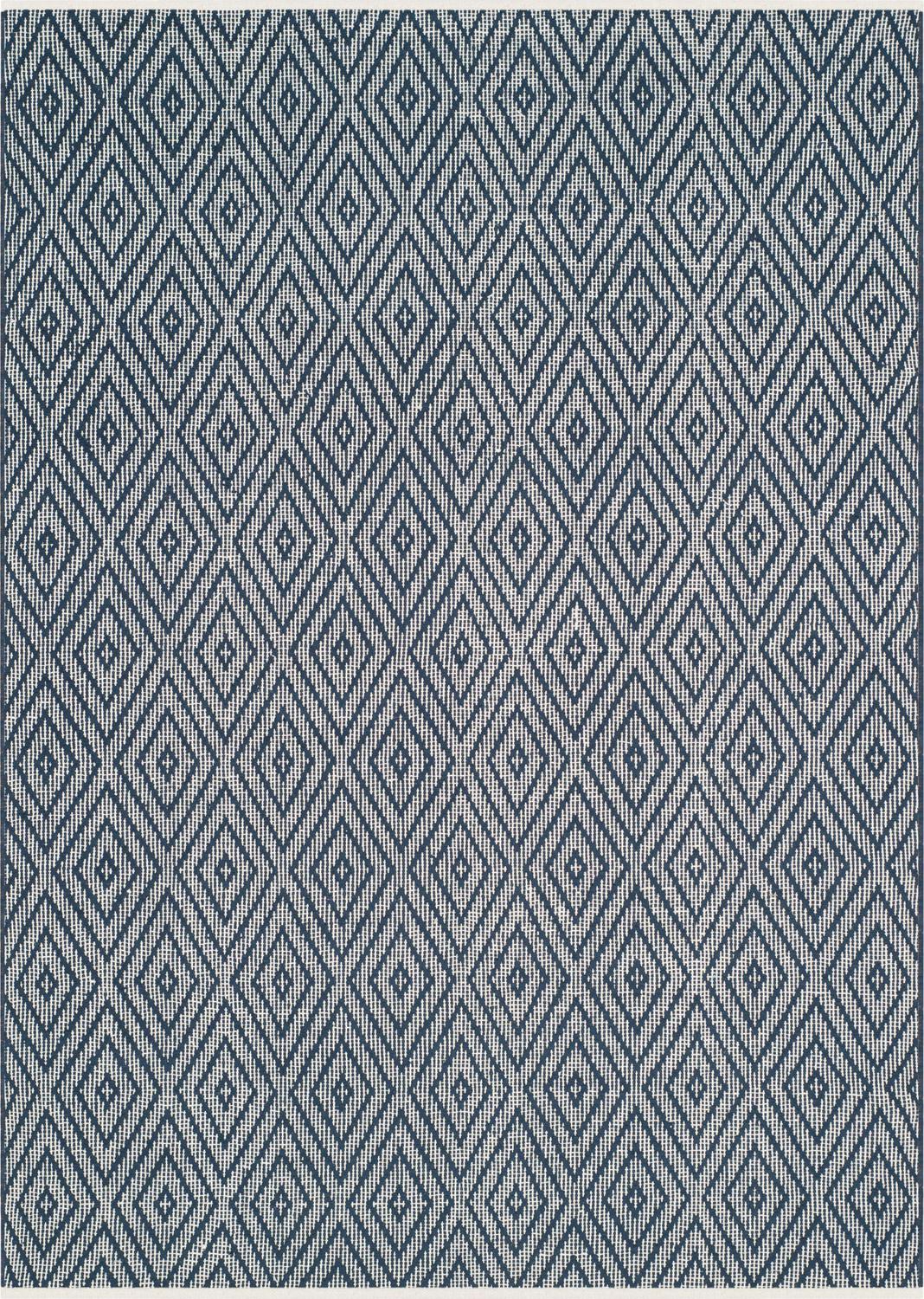 SAFAVIEH Montauk Kimberlyn Geometric Diamond Cotton Area Rug, Navy/Ivory, 11' x 15' - Image 2