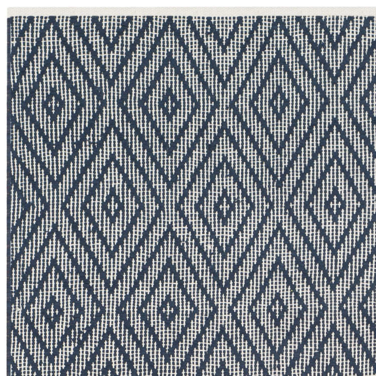 SAFAVIEH Montauk Kimberlyn Geometric Diamond Cotton Area Rug, Navy/Ivory, 11' x 15' - Image 5