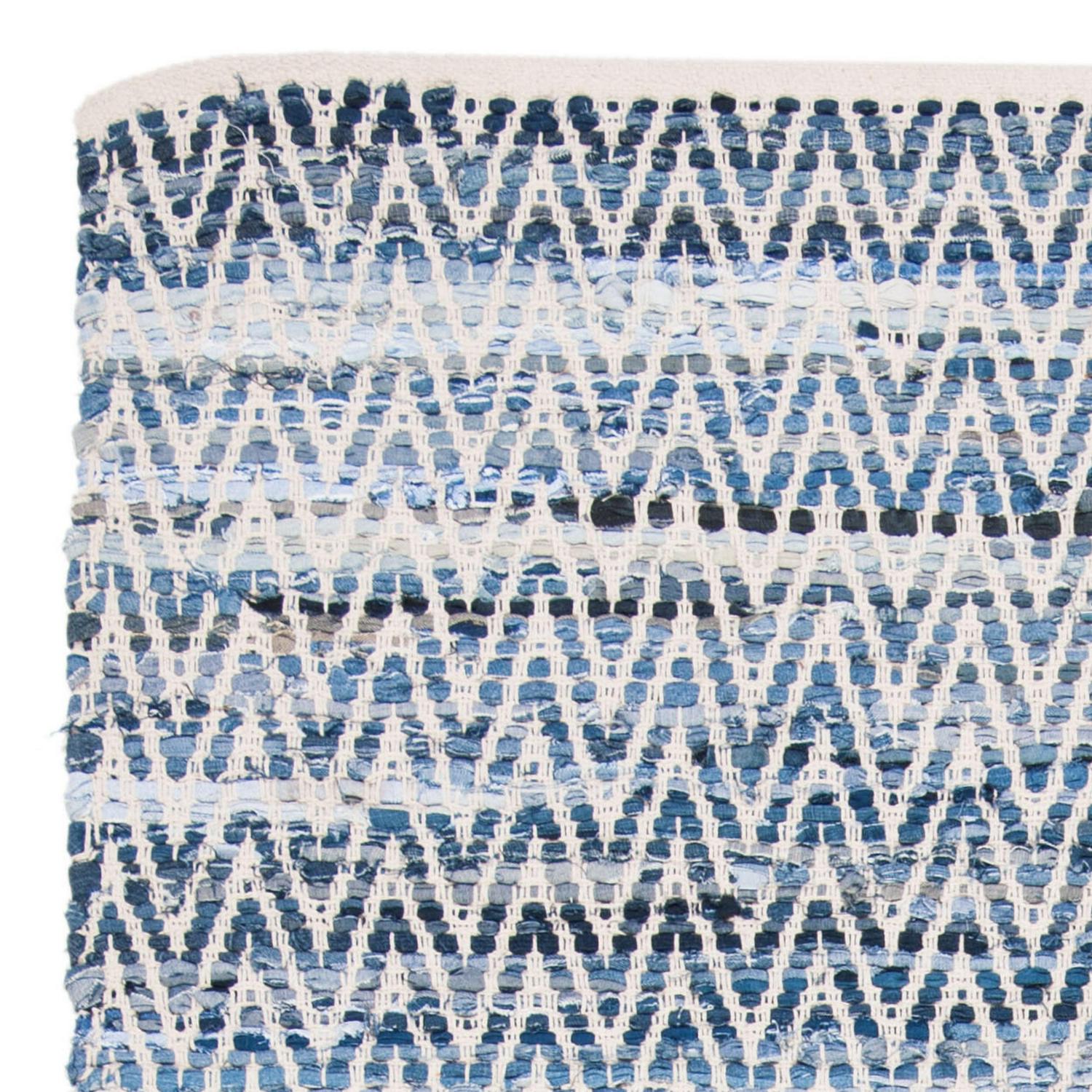 SAFAVIEH Montauk Robynne Braided Chevron Area Rug, Blue, 5' x 8' - Image 5