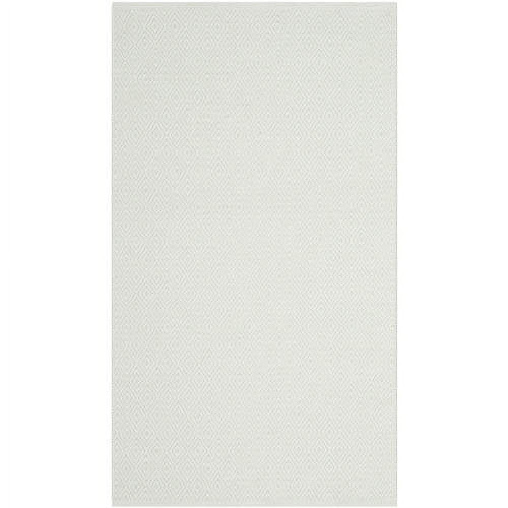 SAFAVIEH Montauk Terrence Geometric Diamond Cotton Area Rug, Ivory/Foam Green, 4' x 6'