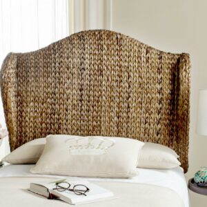 SAFAVIEH Nadine Coastal Rattan Winged Headboard, Twin, Brown