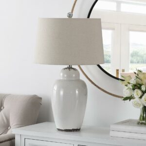 SAFAVIEH Nalon Solid Glam Table Lamp, Cream, Set of 2