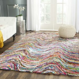 SAFAVIEH Nantucket Aleah Geometric Cotton Area Rug, Multi, 5' x 8'