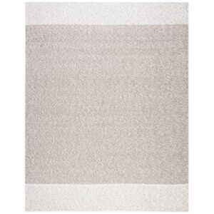 SAFAVIEH Nantucket Adria Geometric Chevron Area Rug, Ivory/Taupe, 5' x 8'