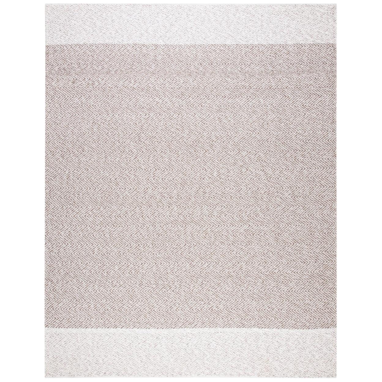 SAFAVIEH Nantucket Adria Geometric Chevron Area Rug, Ivory/Taupe, 5' x 8'