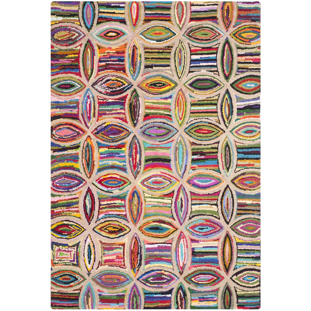 SAFAVIEH Nantucket Casimir Geometric Cotton Area Rug, Multi, 5' x 8' - Image 7