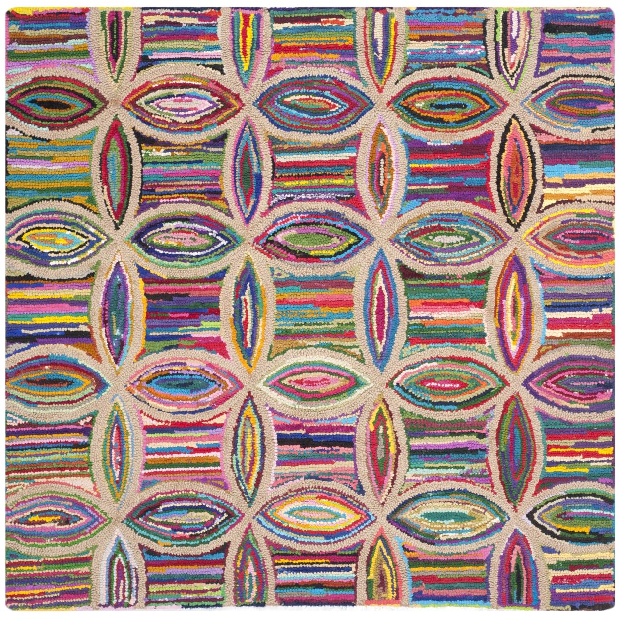 SAFAVIEH Nantucket Casimir Geometric Cotton Area Rug, Multi, 5' x 8' - Image 9