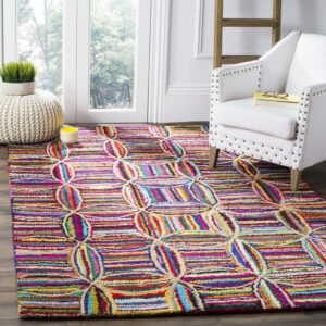 SAFAVIEH Nantucket Casimir Geometric Cotton Area Rug, Multi, 5' x 8'