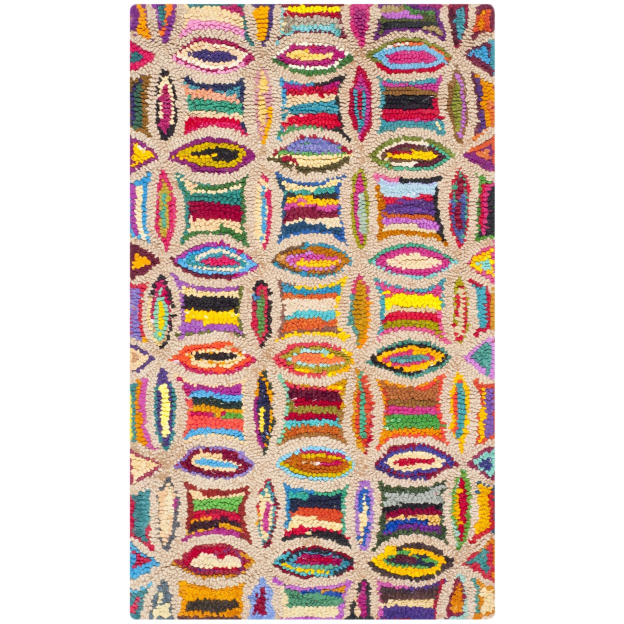 SAFAVIEH Nantucket Casimir Geometric Cotton Area Rug, Multi, 5' x 8' - Image 3