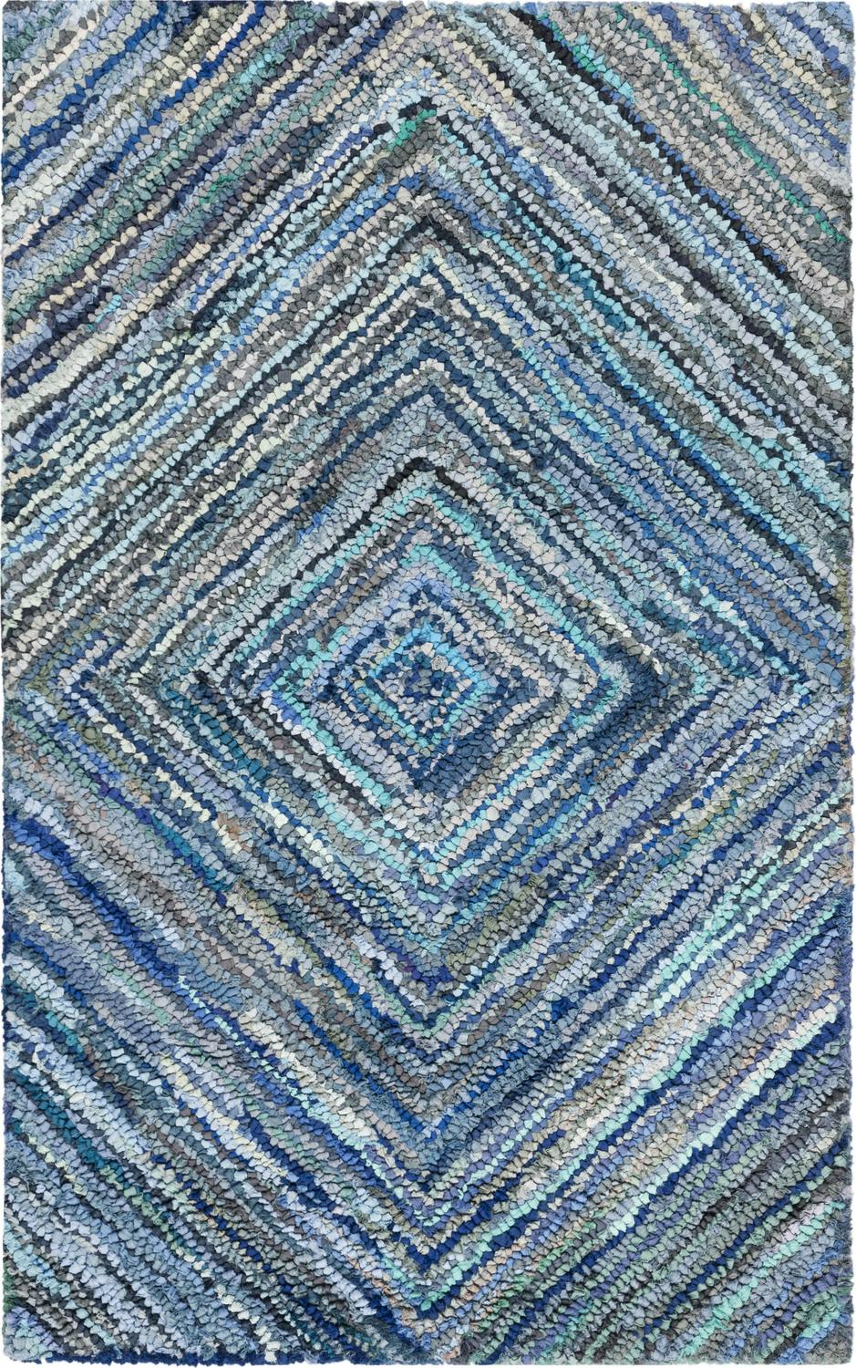 SAFAVIEH Nantucket Mia Geometric Diamonds Cotton Area Rug, Blue, 3' x 5' - Image 2