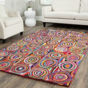 SAFAVIEH Nantucket NAN143A Handmade Pink / Multi Rug