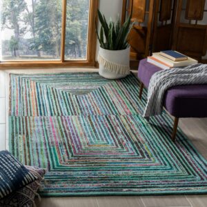 SAFAVIEH Nantucket Sybella Geometric Area Rug, Teal, 8' x 10'