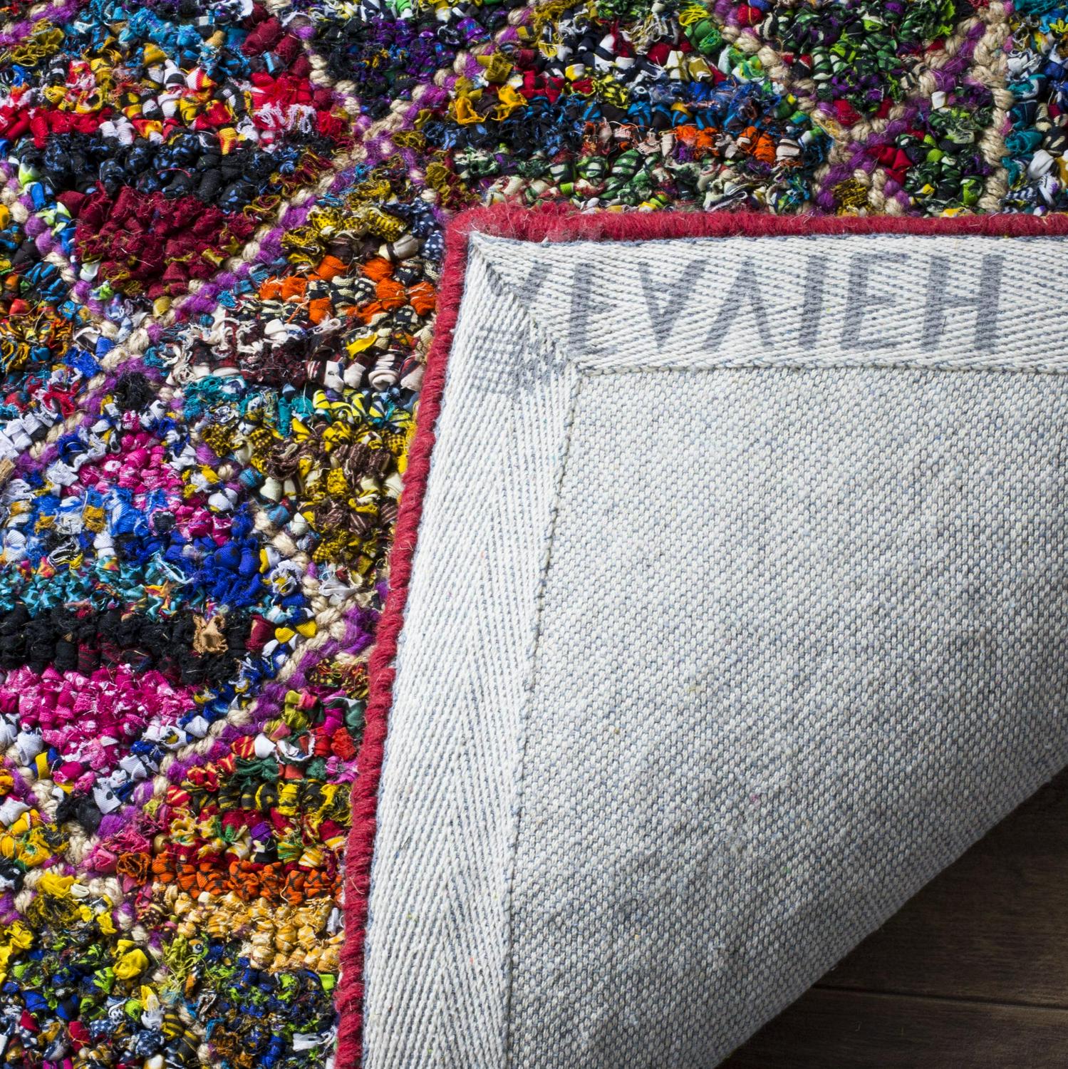 SAFAVIEH Nantucket Timothy Geometric Shapes Cotton Area Rug, Multi, 4' x 6' - Image 4