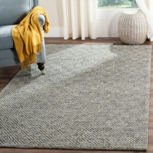 SAFAVIEH Natura Eanna Geometric Wool Area Rug, Camel/Grey, 9' x 12'