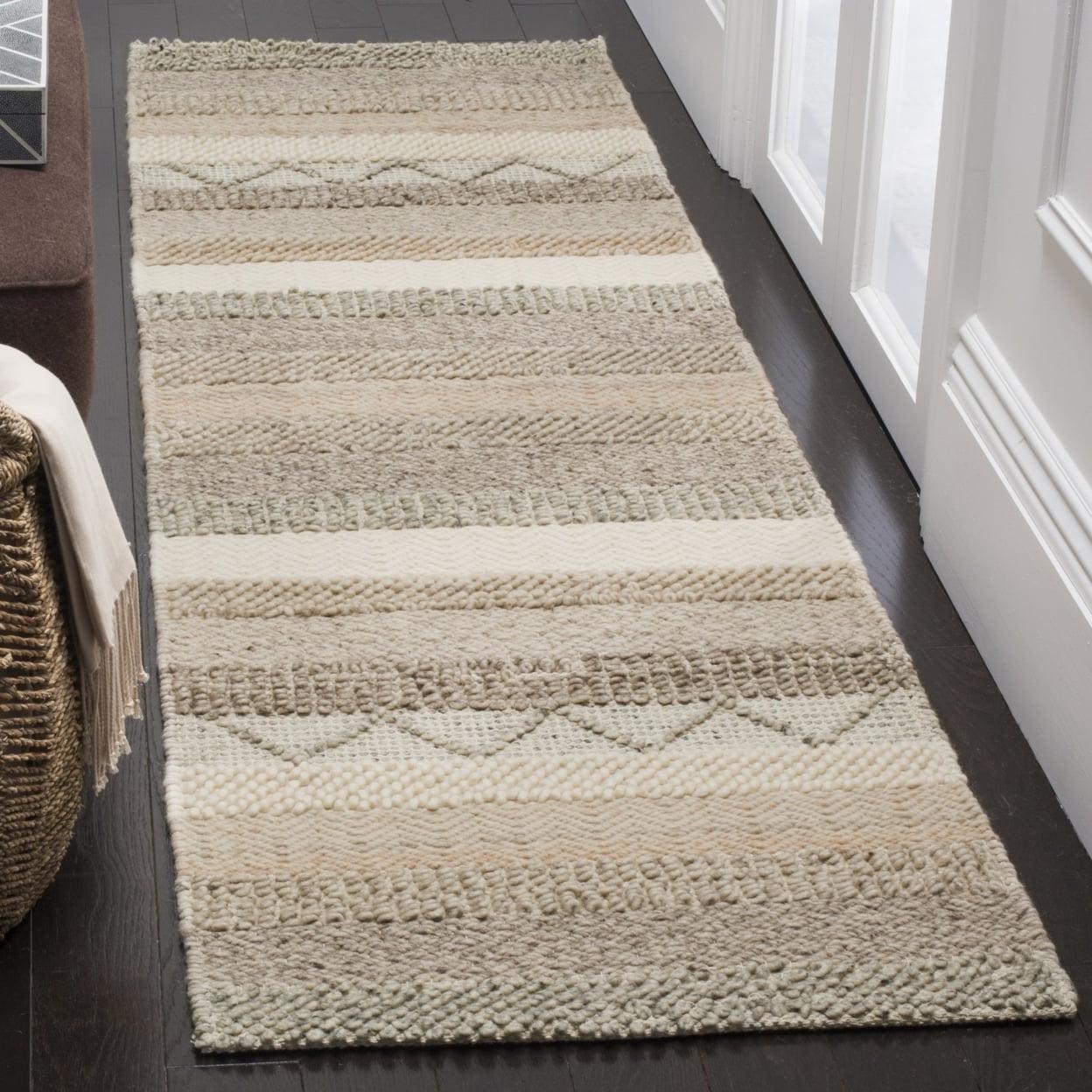 SAFAVIEH Natura Rylan Braided Striped Wool Area Rug, Beige, 11' x 15' - Image 3
