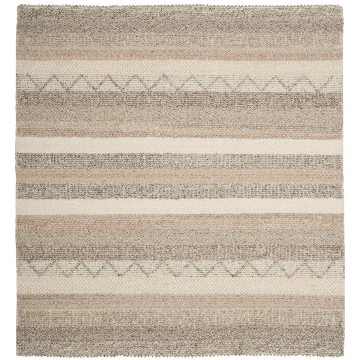 SAFAVIEH Natura Rylan Braided Striped Wool Area Rug, Beige, 11' x 15' - Image 6