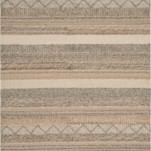 SAFAVIEH Natura Rylan Braided Striped Wool Area Rug, Beige, 5' x 8'