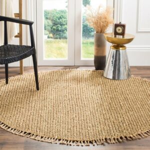 SAFAVIEH Natural Fiber Raleigh Braided Seagrass Area Rug, Natural, 6' x 6' Round
