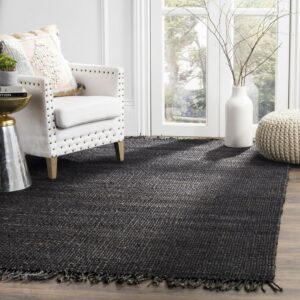 SAFAVIEH Natural Fiber Clara Braided Jute Area Rug, Black, 3' x 5'