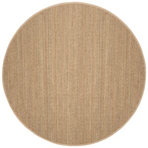 SAFAVIEH Natural Fiber Maisy Solid Area Rug, Natural/Beige, 6' x 6' Round