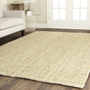 SAFAVIEH Natural Fiber Milica Solid Area Rug, Ivory, 5' x 8'