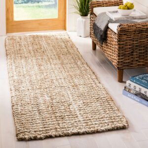 SAFAVIEH Natural Fiber Crispin Braided Jute Runner Rug, Natural, 2'6" x 12'