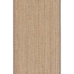 SAFAVIEH Natural Fiber Maisy Solid Runner Rug, Natural/Grey, 2'6" x 8'