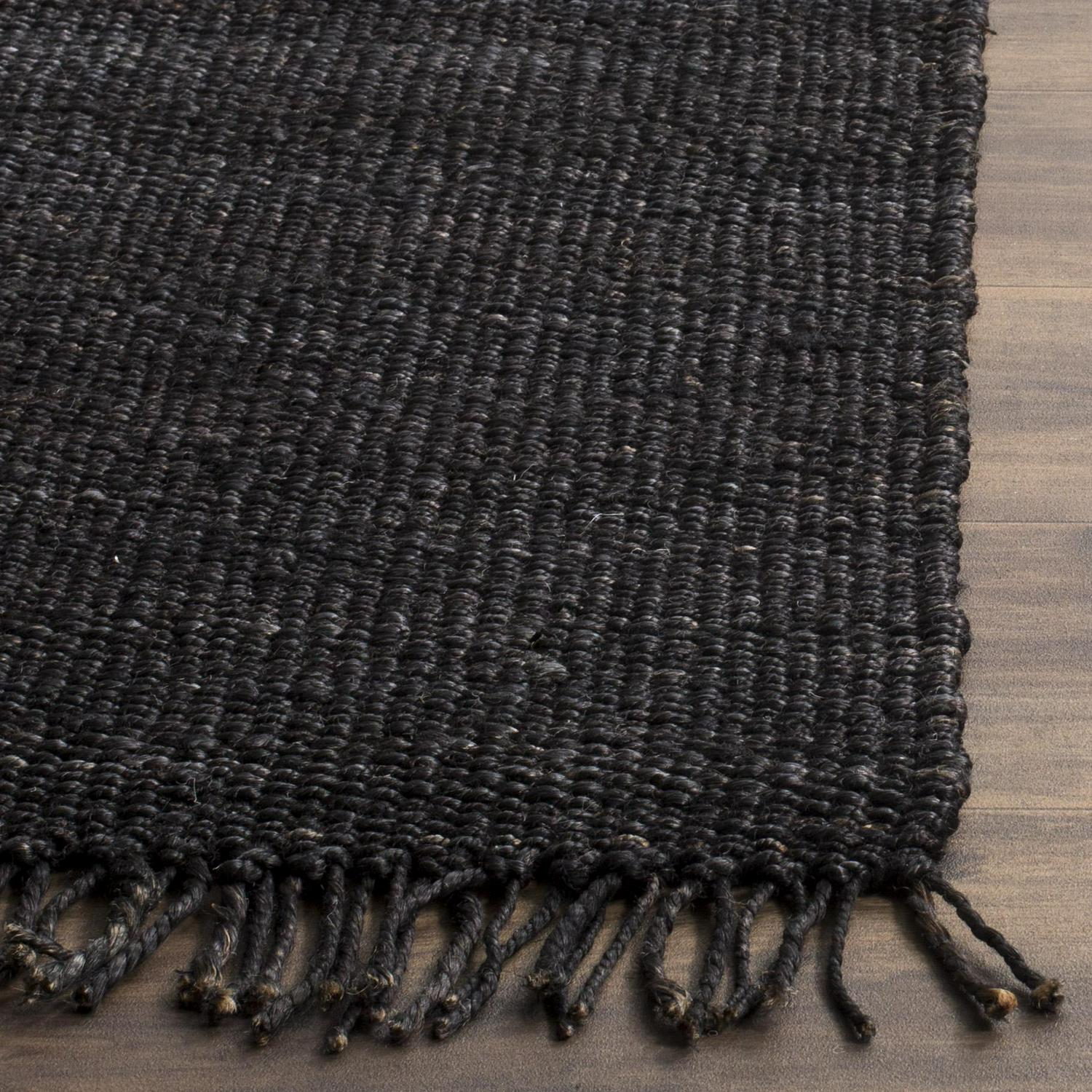SAFAVIEH Natural Fiber Clara Braided Jute Area Rug, Black, 3' x 5' - Image 3