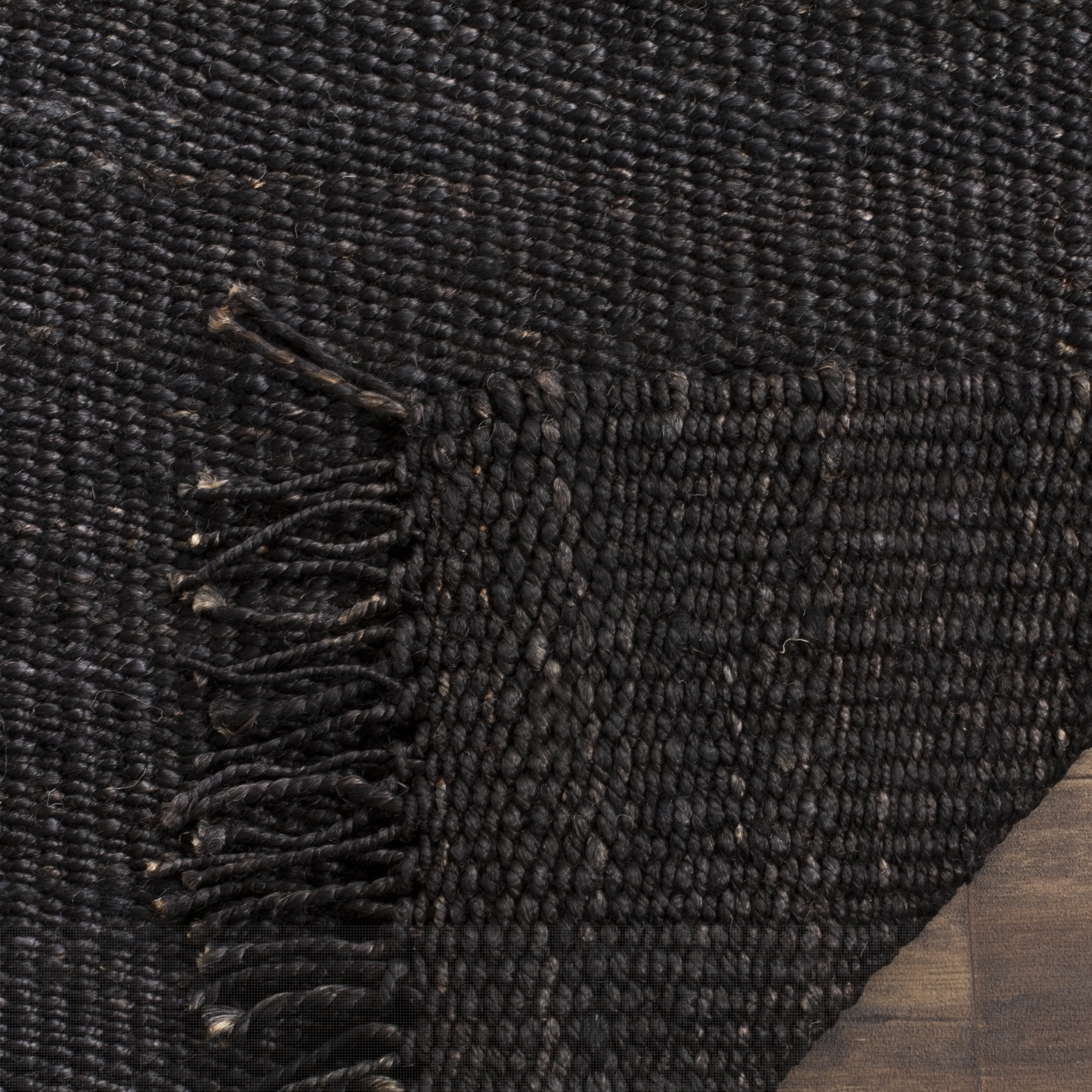 SAFAVIEH Natural Fiber Clara Braided Jute Area Rug, Black, 3' x 5' - Image 4