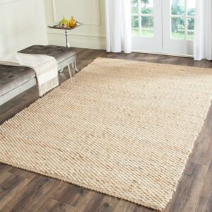 SAFAVIEH Natural Fiber Bryon Braided Jute Area Rug, Natural, 6' x 9'