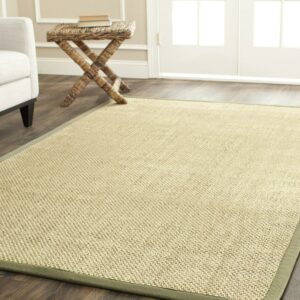 SAFAVIEH Natural Fiber Juniper Solid Area Rug, Natural/Green, 6' x 9'