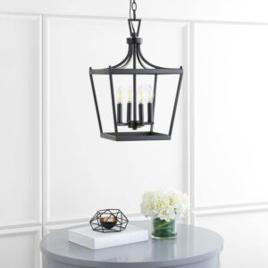 SAFAVIEH Nichi 4 Light Industrial Pendant, Bronze Black
