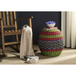 SAFAVIEH Nikos Contemporary Wicker End Table, Multi