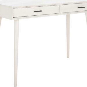 SAFAVIEH O'Dwyer Solid Retro 2 Drawer Writing Desk, Distressed White