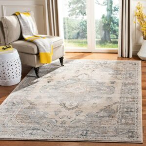 SAFAVIEH Oregon Ethelinda Floral Bordered Area Rug, Beige/Grey, 5'1" x 7'6"