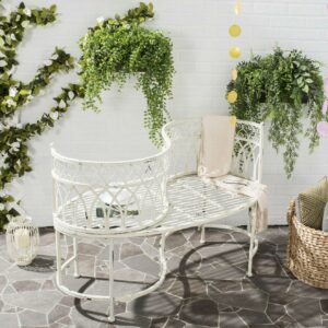 SAFAVIEH Outdoor Collection Lara Kissing Bench Antique White