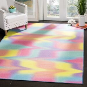 SAFAVIEH Paint Brush Evette Colorful Area Rug, Fuchsia/Yellow, 4' x 6'